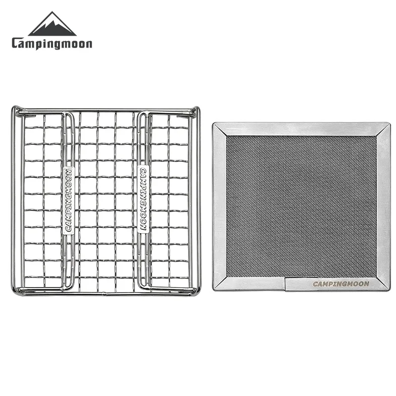 Folding Toast Grill Net CAMPINGMOON 304 Stainless Steel For Card Type Gas Furnace