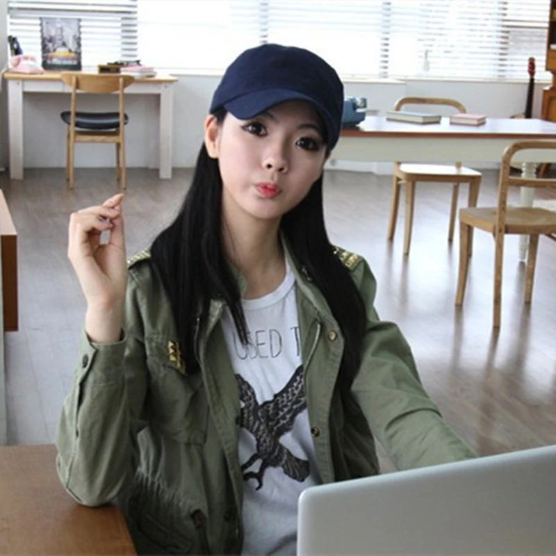 Washed Cotton Flat Top Cap Adjustable Outdoor Fisherman Caps Women Men Cadet Cap Retro Hats Bone Man