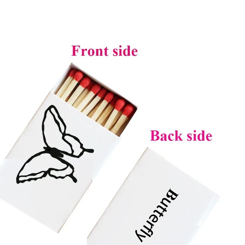 Description Picture 4 of item100Box 48mm Red-Colored Head Matches Box Creative Gift DIY Personalized Logo Printing Customized Wedding Party Hotel Shop Design