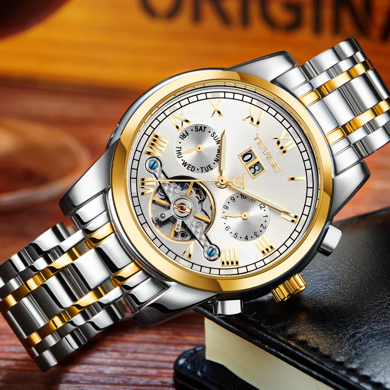 Tevise mechanical watch for man classic business design watches wrist mens Fashion luxury