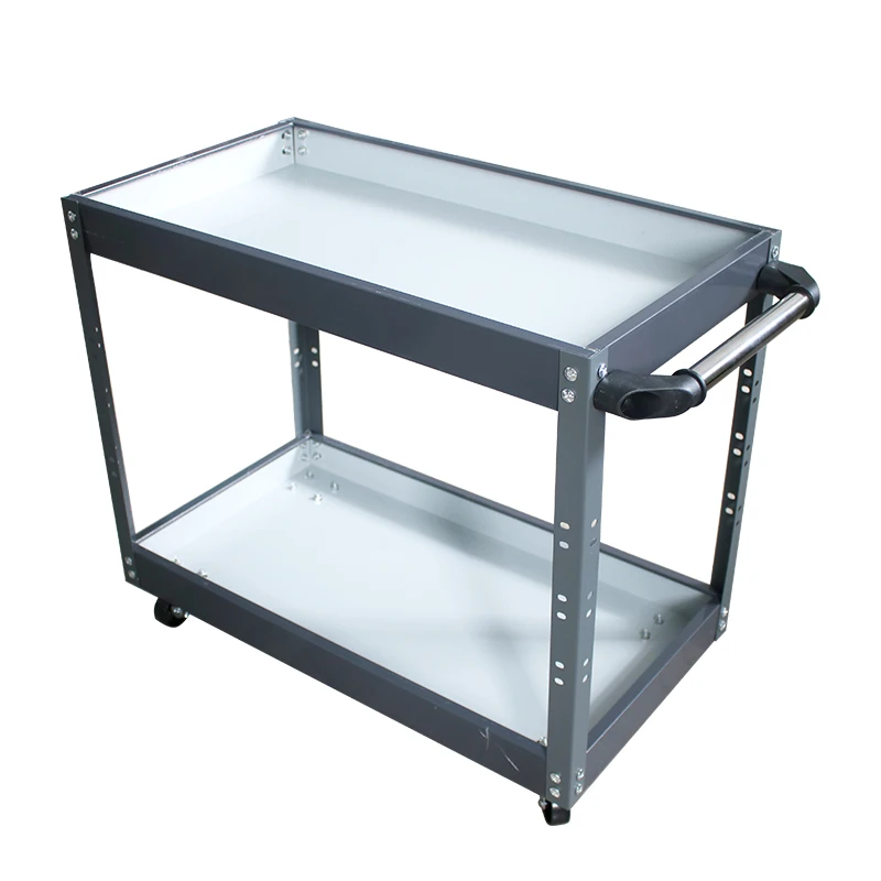 Tool Trolley Toolbox Tool Cart With Mute Wheels Workshop Holder Cabinet Garage Workbench Adjustable Shelf Free Hooks 2 Layer storage box