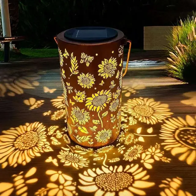 Lumière de tournesol et lumière d'ombre, lumière extérieure étanche à énergie solaire pour allée nocturne, pelouse, jardin, Patio, éclairage de décoration 1