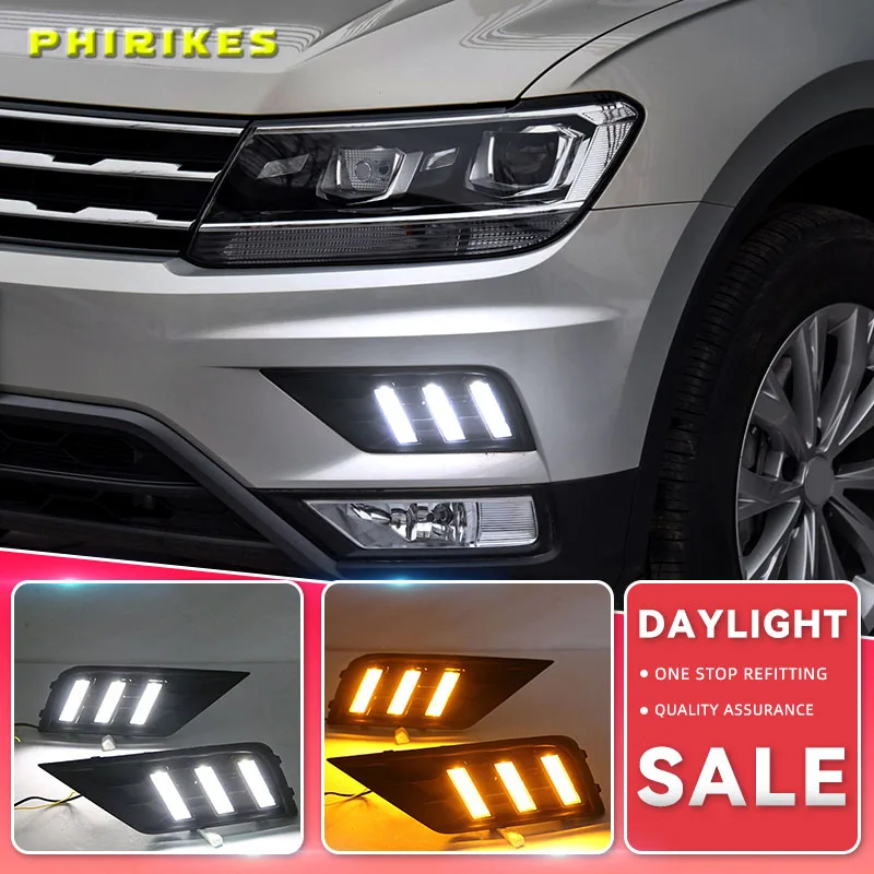 2PCS Car light for Volkswagen VW Tiguan 2017 2018 2019 DRL Daytime