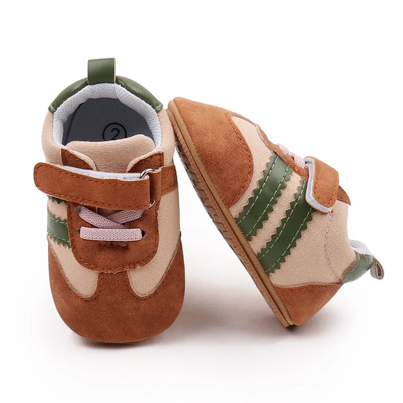 New Baby Shoes 0-18M Boy Girl Newborn Infant Toddler Casual Stripted Rubber Soft Sole Anti-slip  First Walkers Crawl Crib Shoes 2