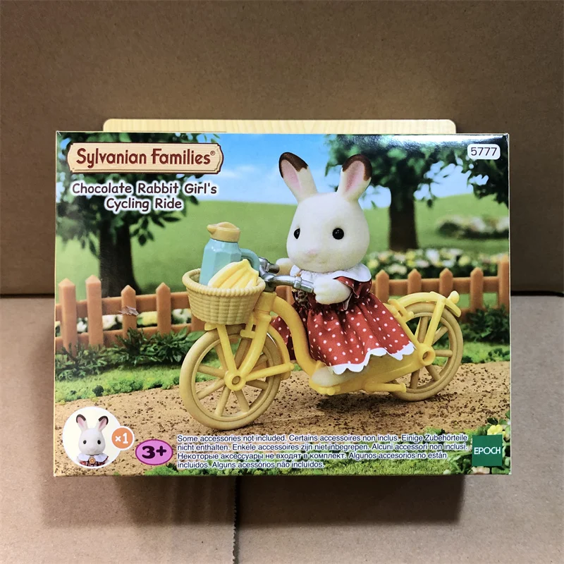 Sylvanian Families Anime Girl Figures Calico critters Furniture Set chocolate rabbit girls cycling ride 2
