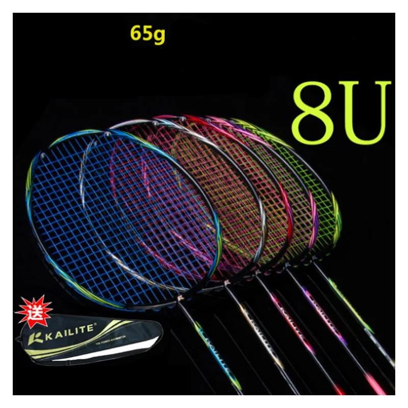 Super Light 8U Full Carbon Fiber Badminton Rackets String Professional