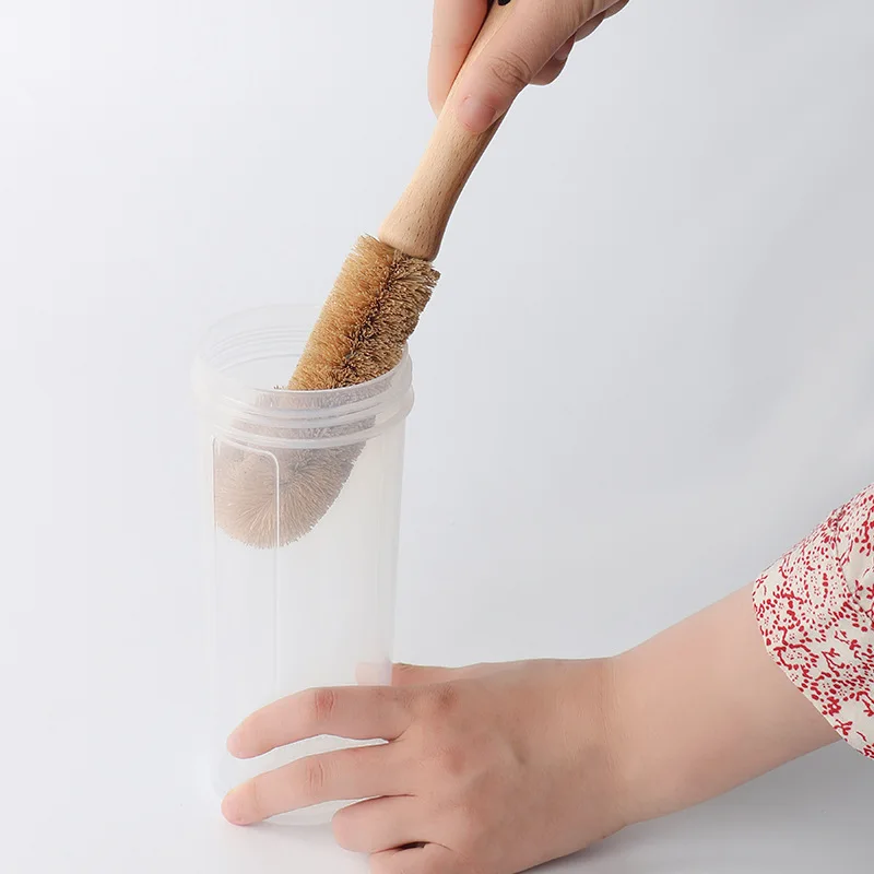 Kitchen Sink Cleaning Brush Natural Coir Brush Glass Cup Brush Non-stick Skillet Brush Dish Washing Bottle Cleaner 3
