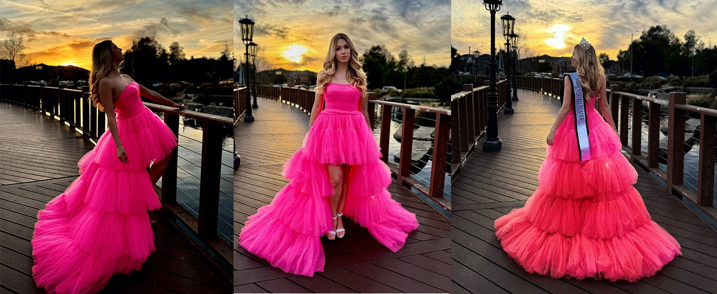 High-Low-Ballkleider Split Homecoming-Kleider