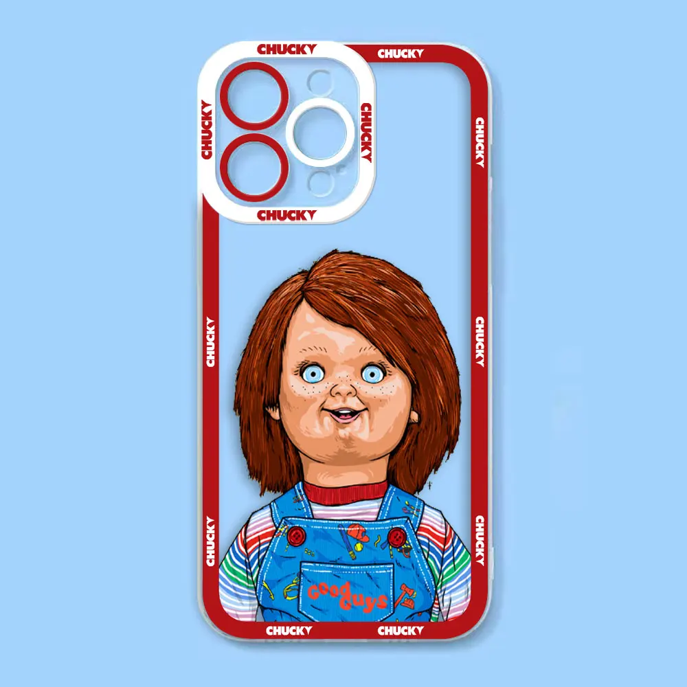 Cartoon Chucky Design Clear Phone Case Cover