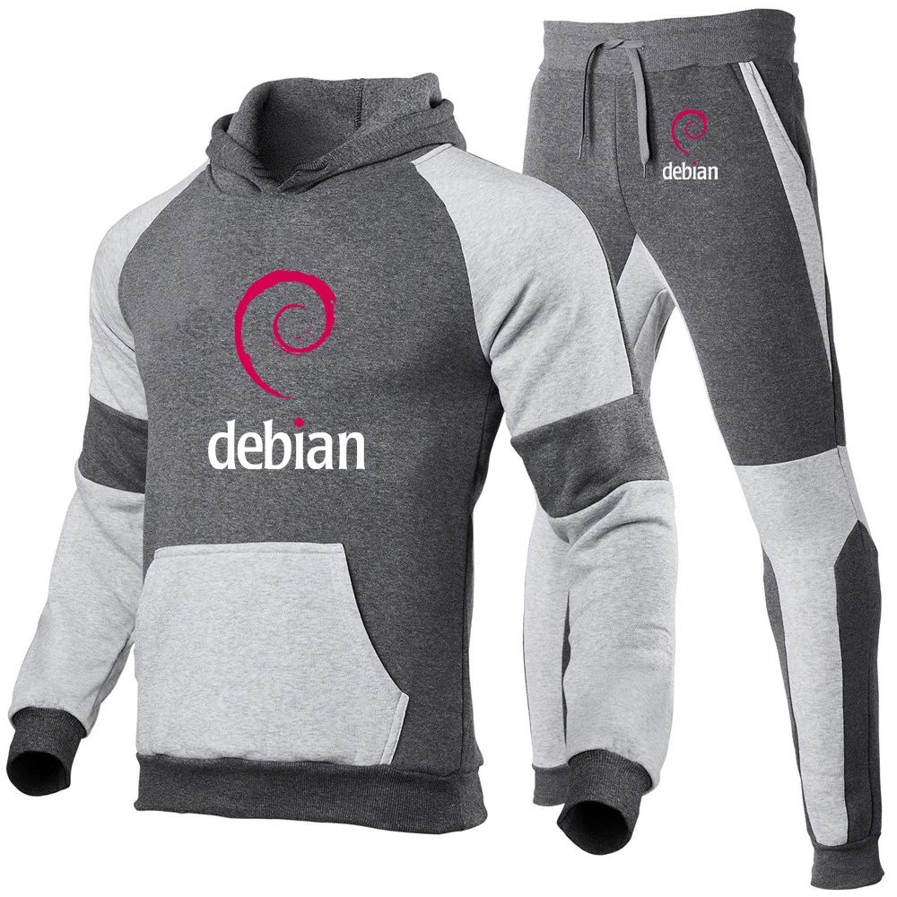Men Spring Autumn Hoodie Trousers Suits Quality Printing Leisure