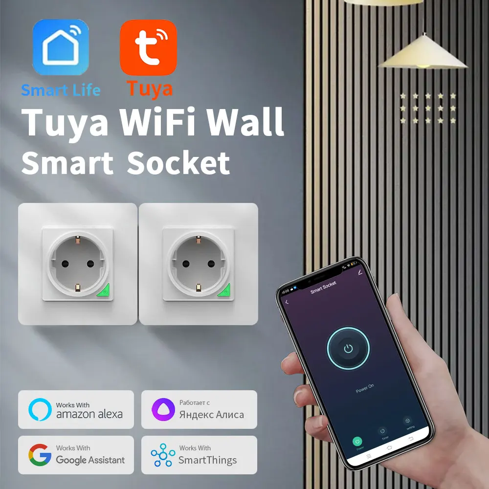 Tuya Ʈ  , EU 16A Wifi  ÷, Ʈ    ,  Ȩ Ʈ 繰  Alexa  