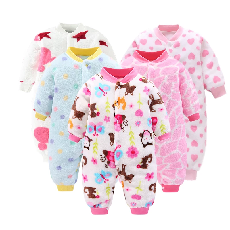 Baby Jumpsuit Newborn Baby Spring Winter Clothes Infant Jacket for Girls Boys Soft Flannel 0-18 Month