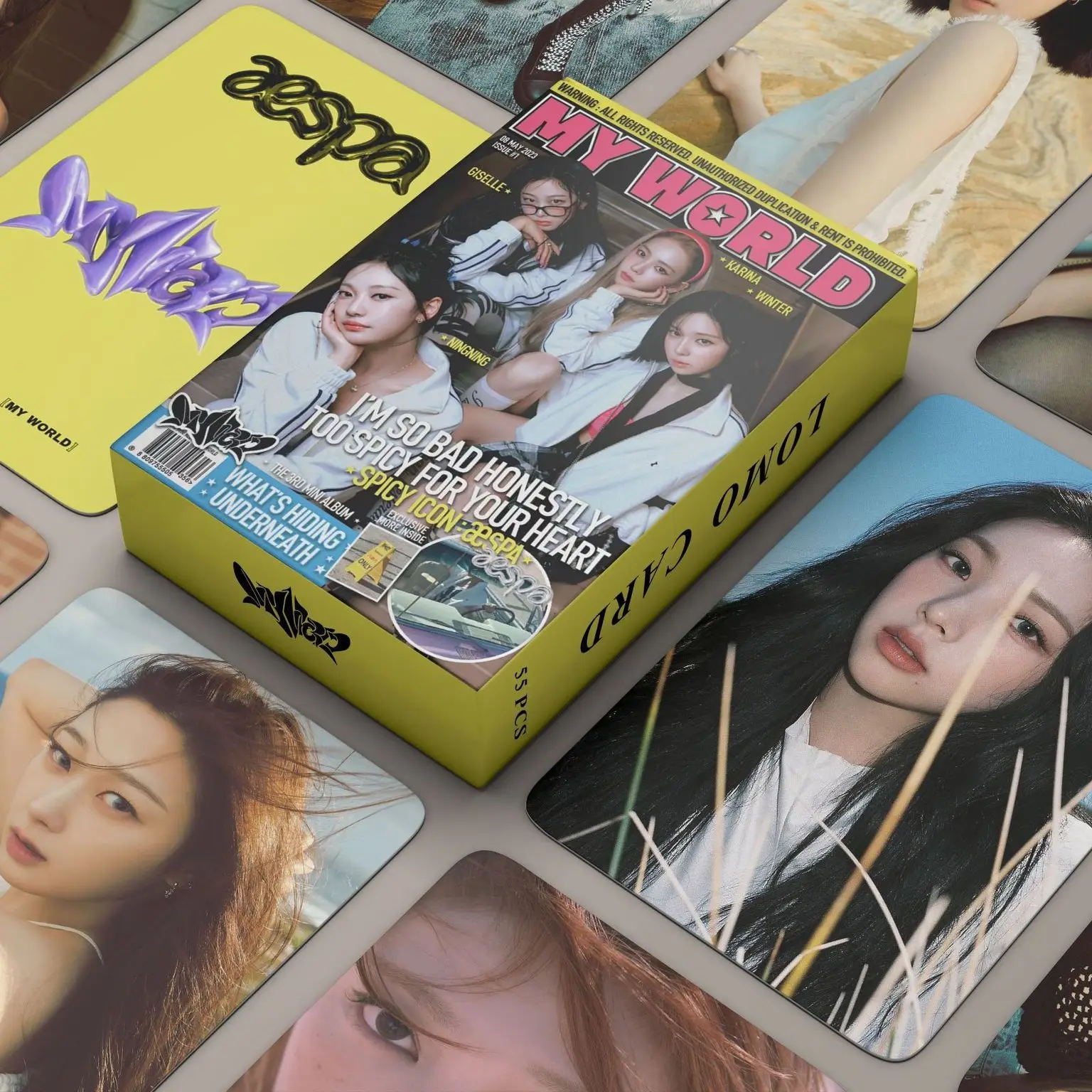 55PcsSetKpopAespaWeekPostcardsNewAlbumBlahBlahBlahAlbum