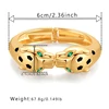 Fashion Gold Plating Leopard Bracelet Animal Bangle for Women Enamel Black Color Statement Cuff Bangle Costume Bracelet Jewelry 3