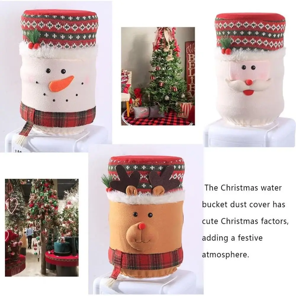 High Stretchy Water Dispenser Bucket Cover Cartoon Dustproof Water Bottle Cap Christmas Decoration Drinking Barrel Dust Cover