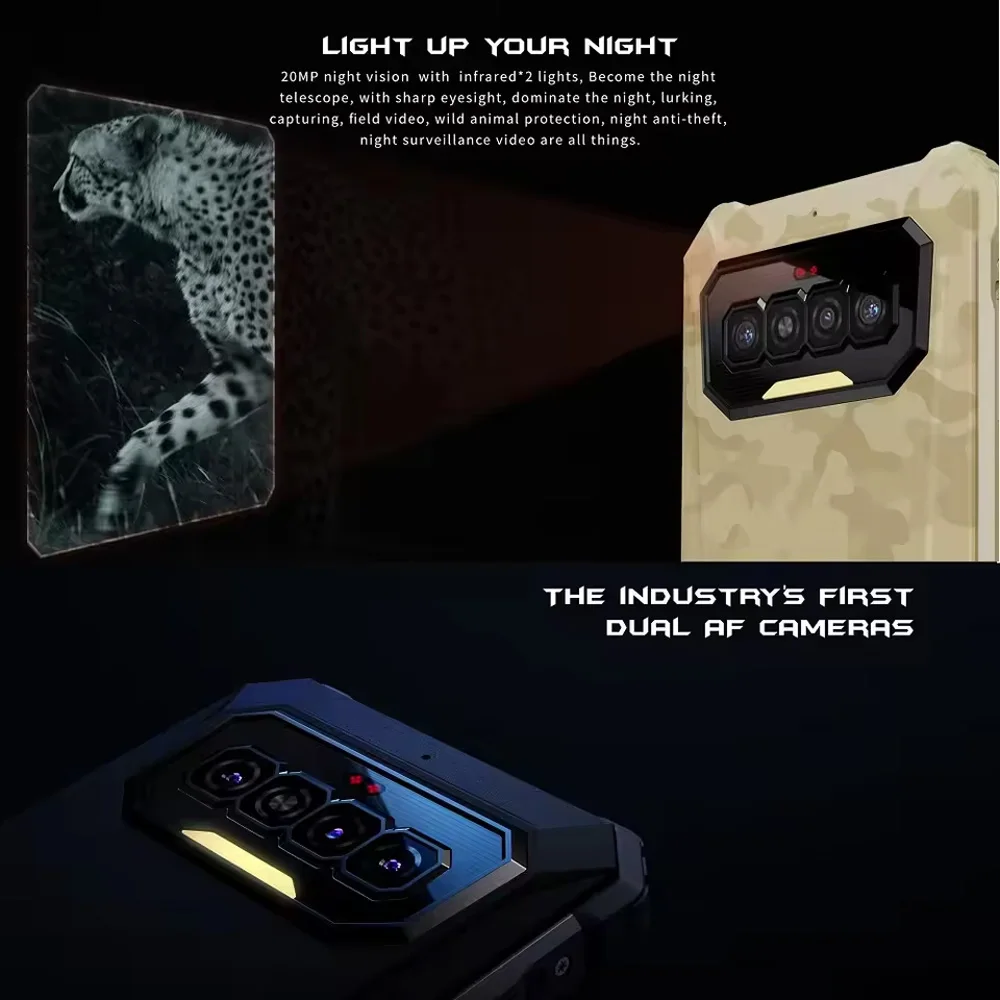 IIIF150 R2022 Rugged 8GB+128GB 6.78"LCD FHD G95 Octa Core 64MP +20MP AF Night Vision Camera 8300mAh NFC Global Version 5