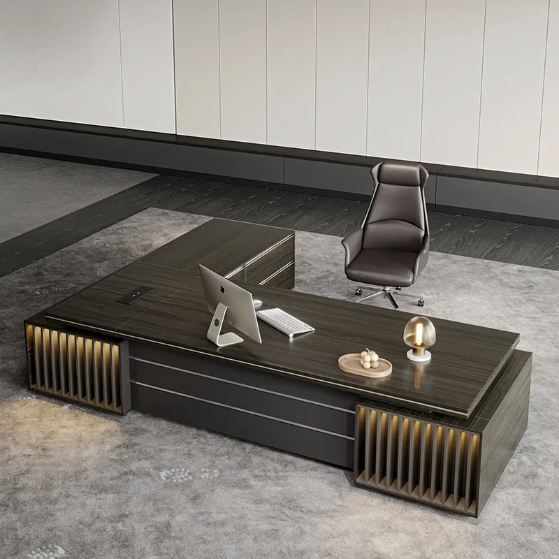 

The president desk is simple and modern, and the office desk and chair combination of Dabantai is online celebrity luxury high-e