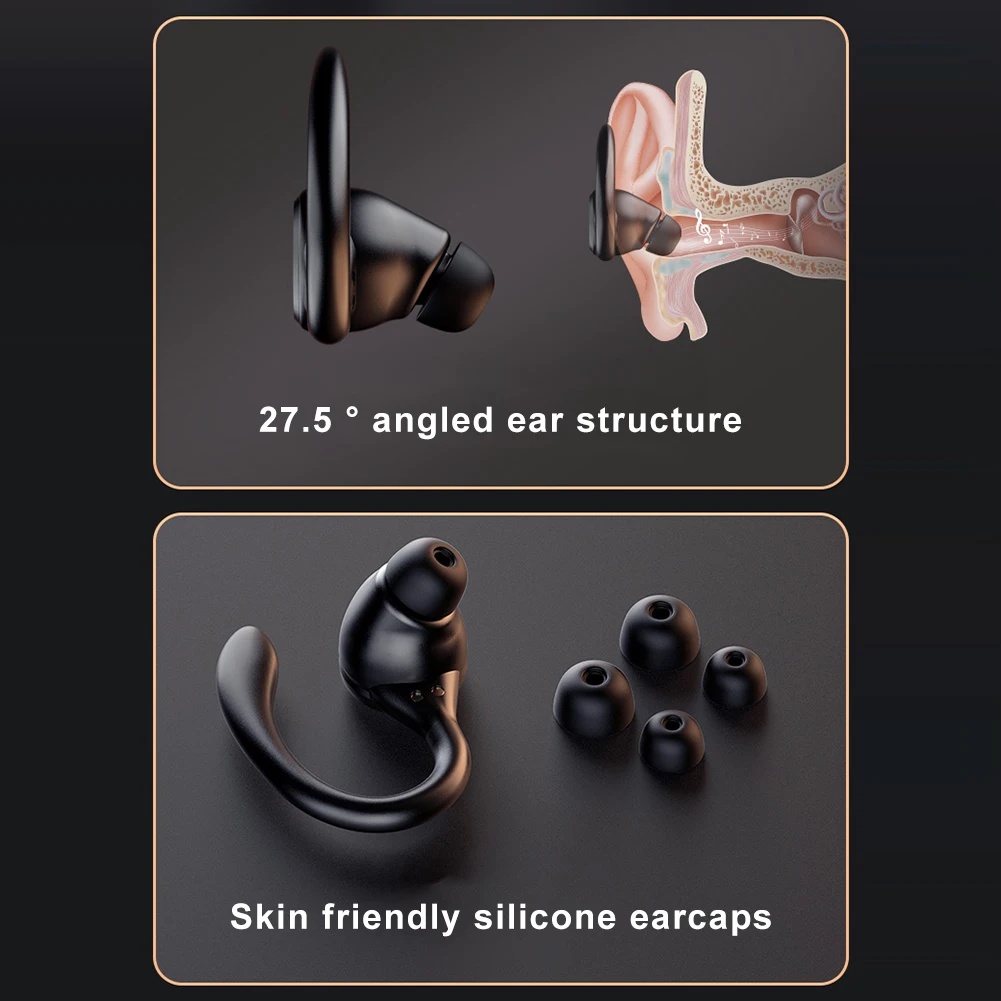 Wireless Headset Ear Hook Noise Reduction TWS Earphones Bluetooth-Compatible5.3 Power Display Comfortable Sports Gaming Earbuds