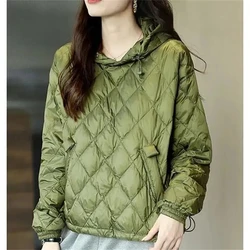 Women's Japanese Quilted Cotton Keep Warm Cotton-Padded Jacket Autumn And winter New Female Coat Hooded Long-Sleeved Coat Green