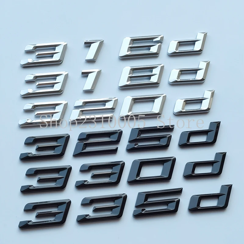 

New Font Numbers Letters 316d 318d 320d 325d 328d 330d 335d GT Top ABS Emblem for BMW 3 Series Car Trunk Nameplate Logo Sticker