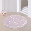 Nordic Cute Carpets for Living Room Cartoon Style Bedroom Decor Round Rug Soft Short Plush Children Mats Crawling Game Area Rugs 5