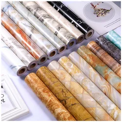 Thicken Marble Self-sticking Wallpapers Waterproof Pvc Peel and Stick Wallpaper Desktop Kitchen Oil-proof  Furniture Renovation