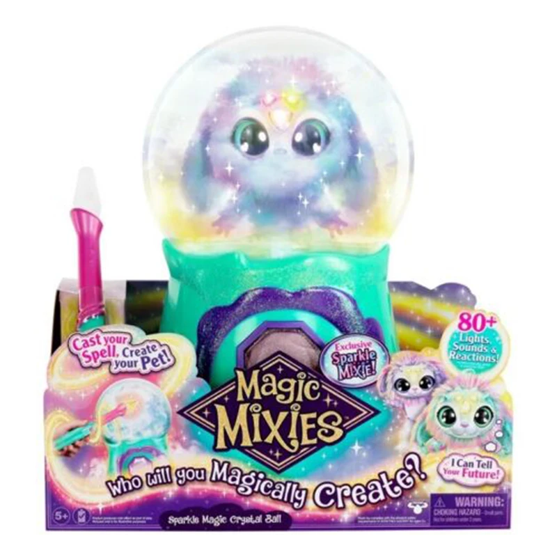 

Magic Mixies SPARKLE MAGIC CRYSTAL BALL 80+ Sounds Reactions Electronic Plush Smart Pets Interactive Toys for Kids Birthday Gift