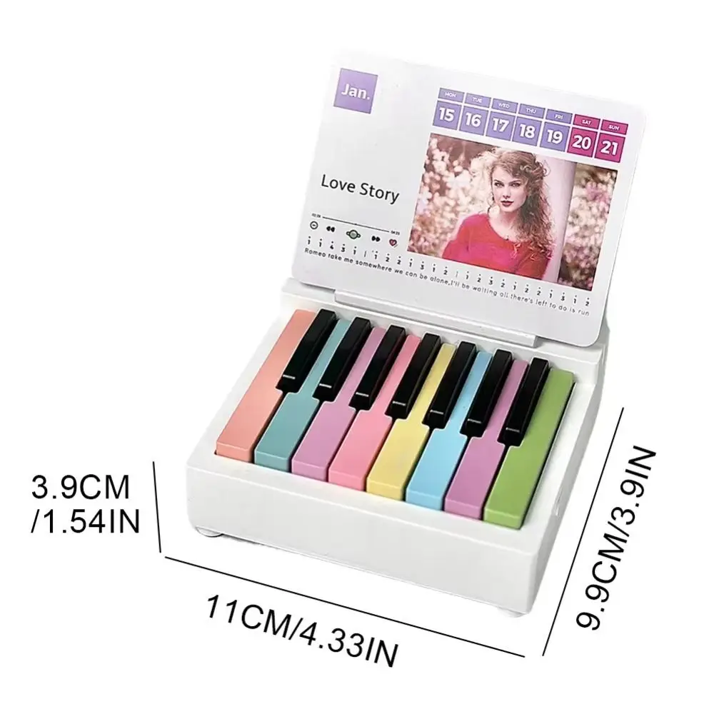 New 27 Music Calendar Cards Taylor Piano Calendar Mini 52 Songs Desktop Ornaments ABS Portable Peripheral Ornaments