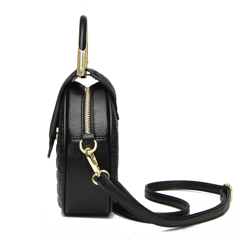 High Quality Leather Brand Crocodile Pattern Circular Women's Handbag Women's Soft Leather Fashion Small Handbag Shoulder Bag