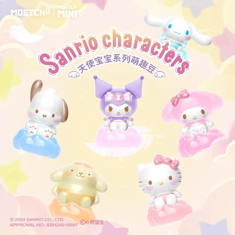 Genuine Sanrio Angel Baby Pochacco Mini Kuromi Blind Bag Shiny Cinnamoroll Collection Mini Ornaments DIY Decorative Toys Gifts
