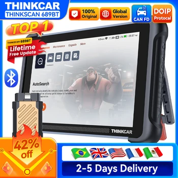 Global Version THINKCAR THINKSCAN 689BT OBD2 Diagnostic Tool DOIP CANFD Bi-directional ECU Coding 34 Resets Lifetime Free Update 1
