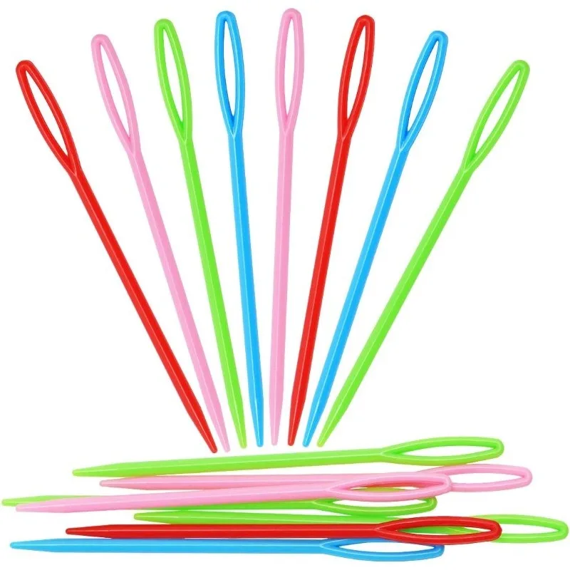 Plastic Sewing Needles Large Eye Plastic Yarn Needles for Kids Craft Embroidery Needle for DIY Sewing Handmade 100PCS
