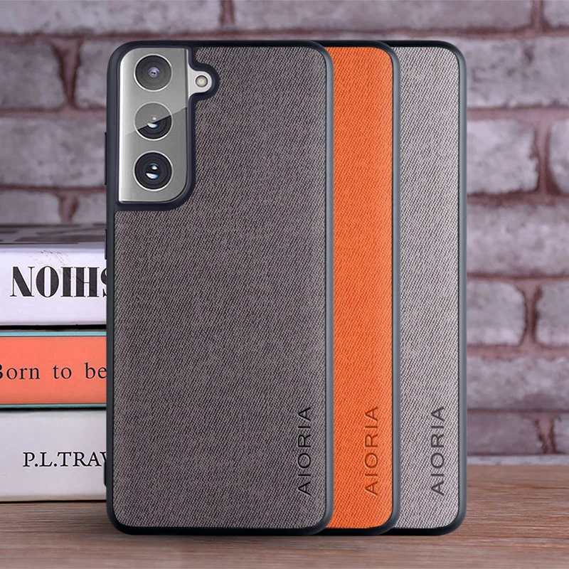 Luxurious Textile Leather Skin Soft TPU Hard Case Cover