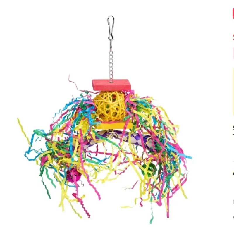 5-piece Parrot Toy Biting Toy Drawing Toy Finger Set Sichuan Pepper Wood Paper Silk Weaving Tube Toy Set 6