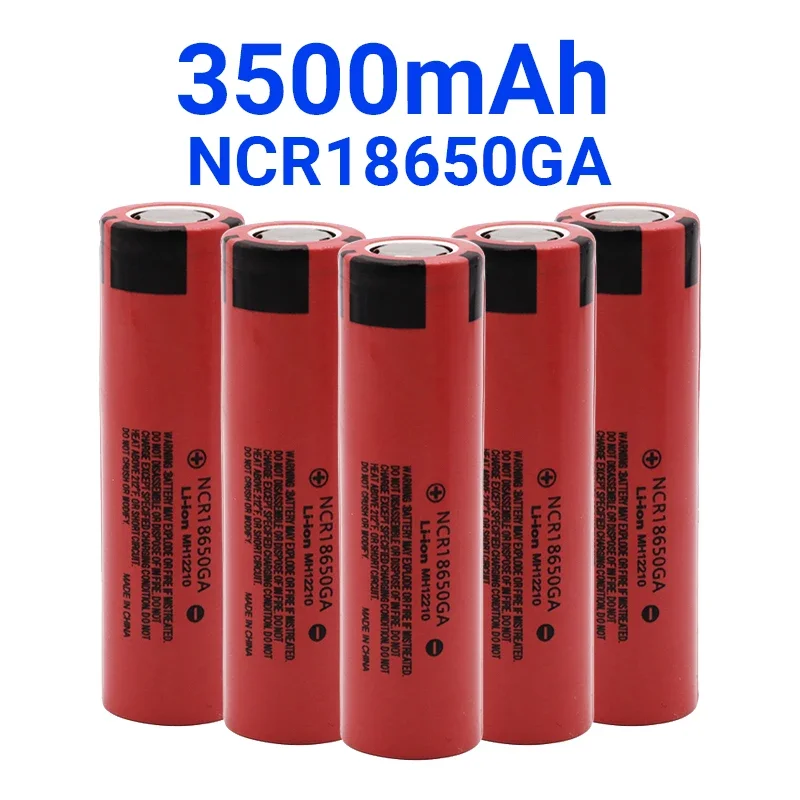 2021 Original NCR 18650GA High Discharge 3.7V 3500mAh 18650 Rechargeable Battery Flashlight Flat-top Lithium Battery