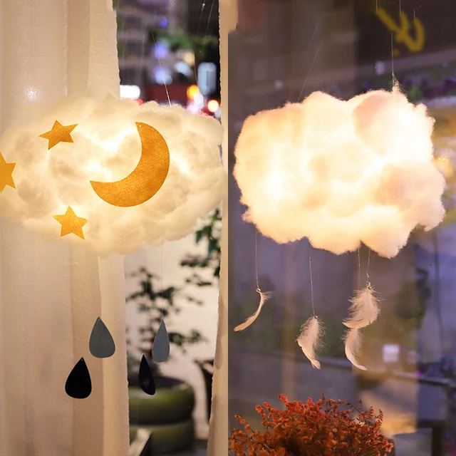 Lampe Led en forme de nuage en coton fait la main luminaire d coratif d int