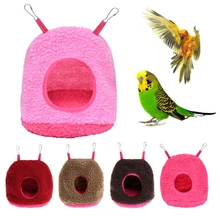 

Bird Nest Fleece Soft Warm Winter Hanging Cage House Toys Parrots Parakeet Pets Bed Round Cave Hammock Sleep Windproof Supplies