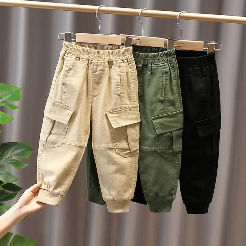 Children's Pants Spring and Autumn Korean Kids Boys Cargo Pants Handsome Casual Trouser Baby Sports
