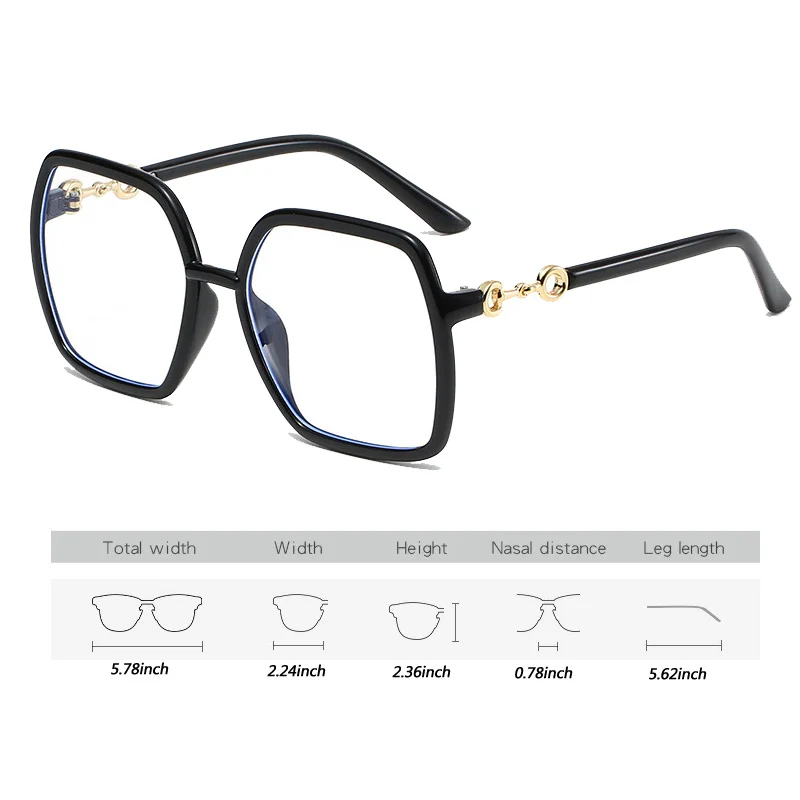 Schutzbrille, Übergröße, blaues Licht blockierende Brille, Brillenglas, Computerbrille für Damen, Unisex, lindert Brillen – Detail 2