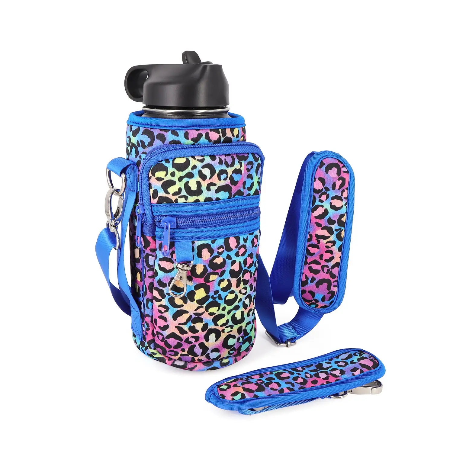 Wasser flaschen halter Schulter tasche Ärmel träger 32oz 40oz 64oz, isolierte Wasser flaschen hülle mit gepolstertem Riemen und 2 Taschen – Detail 13