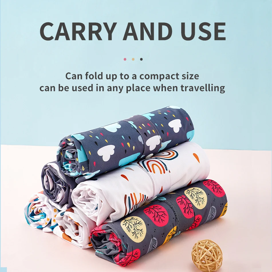 HappyFlute New Two Piece Sets Washable&Reusable Diaper Changing Mat Portable Nappy Pad Waterproof Cover Mattress For Baby