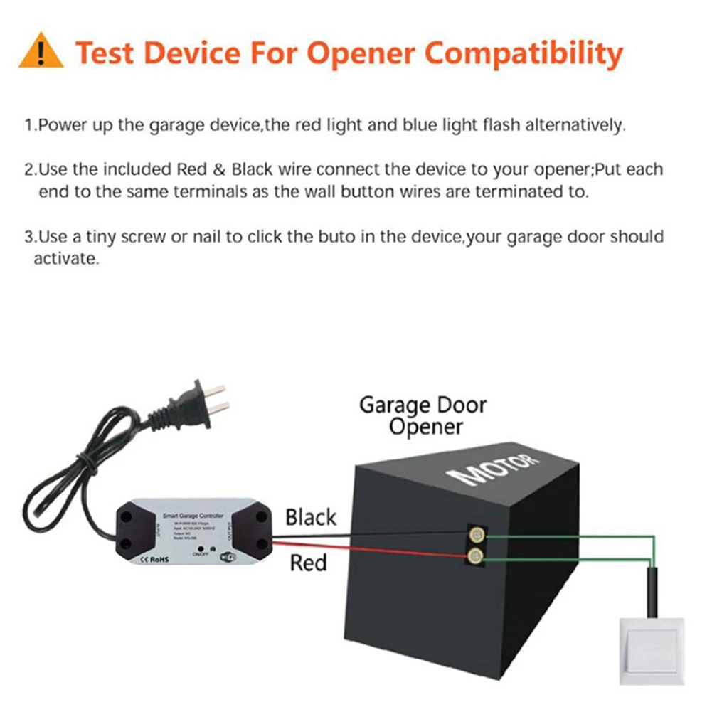 Tuya WiFi Switch Garage Controller For Garage Door Opener Switch App Remote Control LifeTuya APP Controller