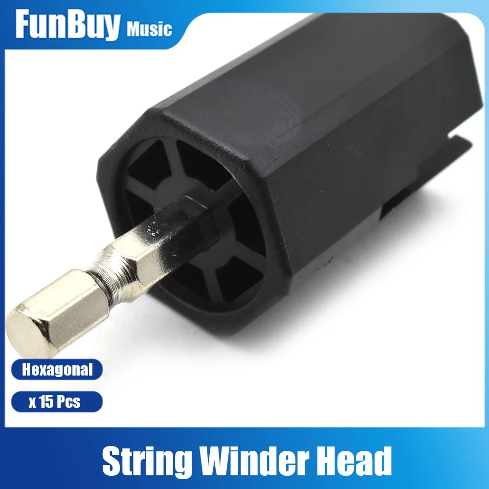 

15Pcs Electric Drill Hexagonal Guitar String Winder Head Tools for Electric Acoustic Guitar Bass Ukulele