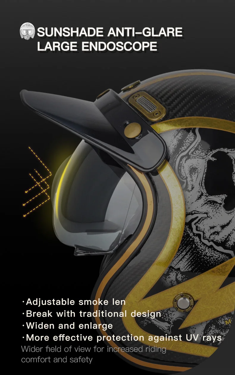 Casque Jet Moto Vintage 3/4 Open Face - Retro Café Racer, Unisexe, Protection Et Style