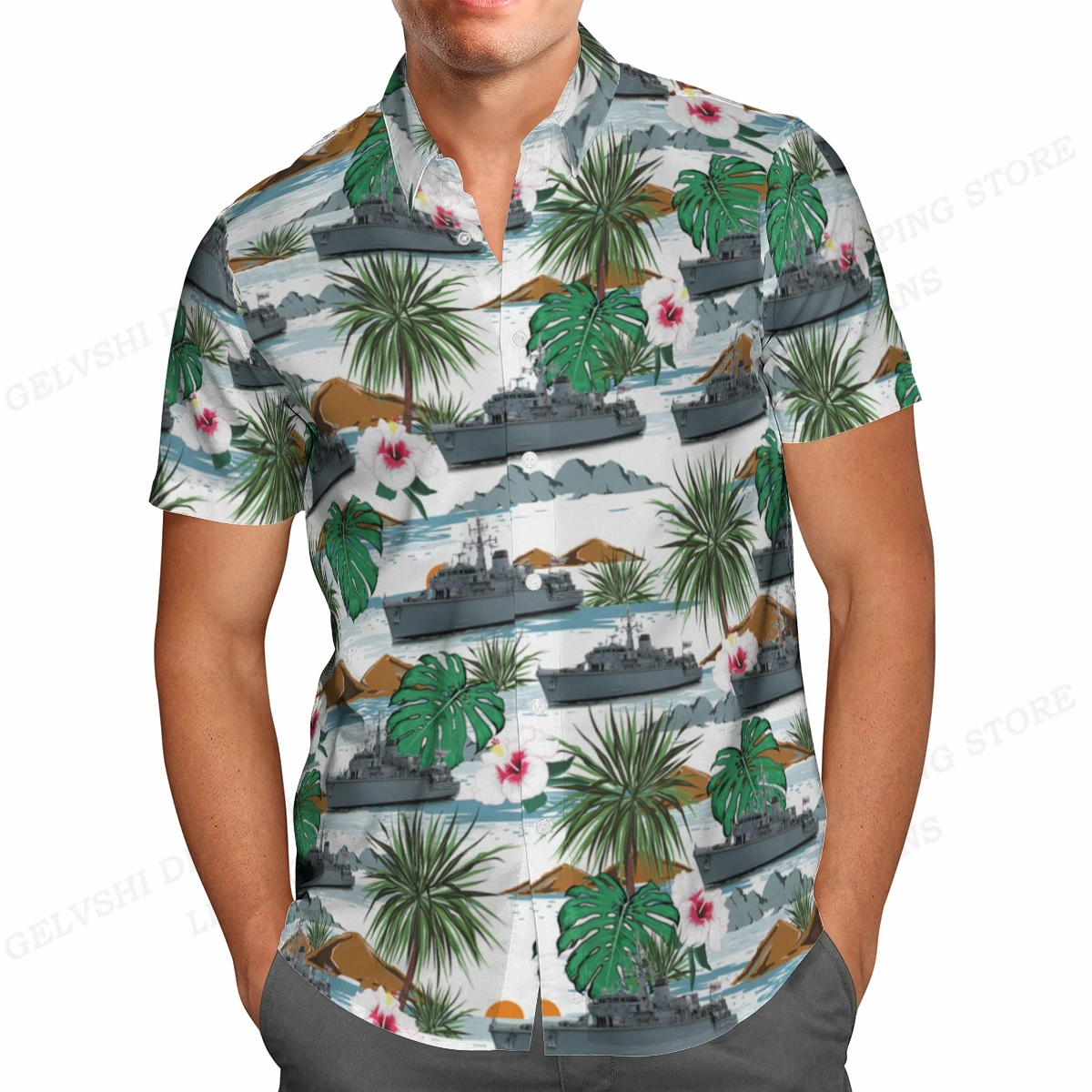 Summer Hawaiian Shirts Fish Printed Shirt Men Women Fashion Short Sleeve Blouse Men's Vocation Lapel Shirts Beach Camisas Sea 4