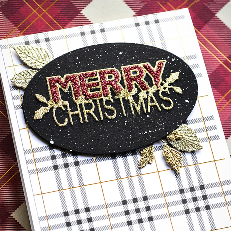 Metal Cutting Dies 2025 English Merry Christmas Letter Phrase Word For Scrapbook paper craft knife mould blade punch stencil