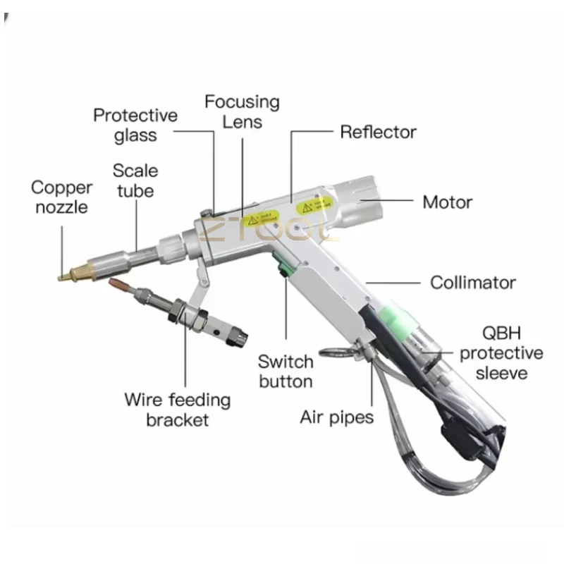 레이툴스 BW101 GS 휴대용 레이저 용접건, 제어 시스템, 와이어 피더, 풀 세트, 광섬유 레이저 용접