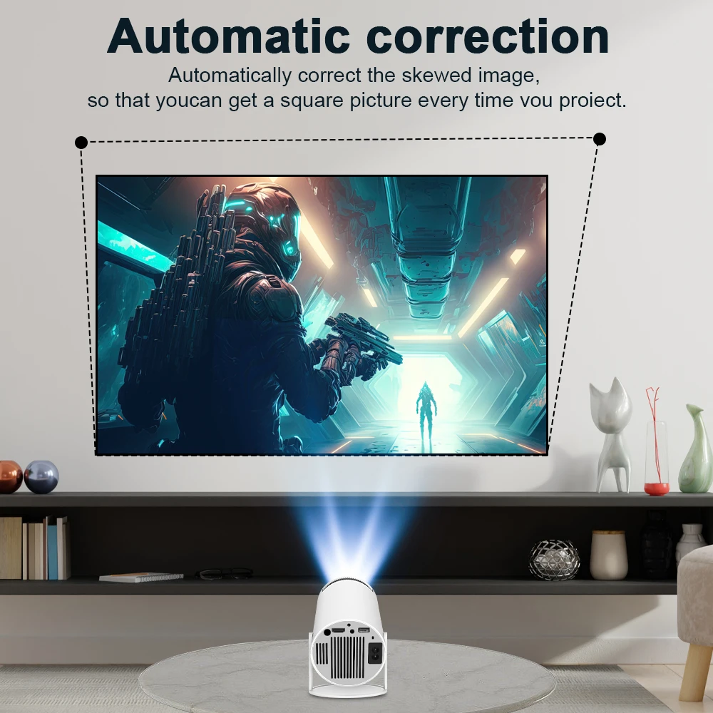 מגקוב מקרן h713 pro אנדרואיד 4k 11 wifi6 260 alliny alliny h713 bt5.0 1080p 1280*720 בית קולנוע חיצוני מקרין