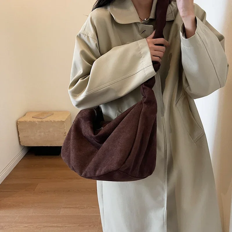 

High Quality Autumn and Winter Women's Bag Fashion Casual Solid Color Shoulder Bag Large Capacity Versatile Trend Crossbody Bag