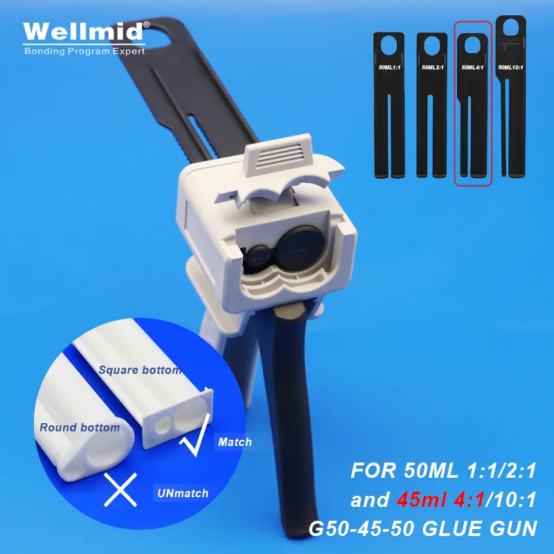 AB Glue Gun 1:1 1:2 50ml and 4:1 10:1 45ml Epoxy Glue Square Base Cartridge Manual Mixing Dispensing Dispenser Araldite Gun,epoxy adhesive dispensing gun